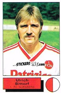 Sticker Ulrich Bittorf - German Football Bundesliga 1985-1986 - Panini
