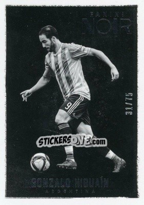 Sticker Gonzalo Higuain - Noir Soccer 2016-2017 - Panini