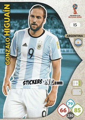Sticker Gonzalo Higuaín - FIFA World Cup 2018 Russia. Adrenalyn XL - Panini