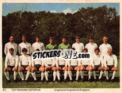 Sticker Tottenham Hotpsur - International Football Teams 1969-1970 - Monty Gum