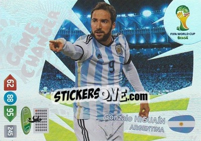 Sticker Gonzalo Higuaín - FIFA World Cup Brazil 2014. Adrenalyn XL - Panini