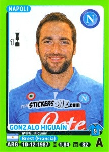 Sticker Gonzalo Higuaín - Calciatori 2014-2015 - Panini
