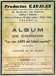 Album Los Cien Ases del Fútbol Español 1935

