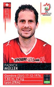 Sticker Patrick Muller - UEFA Euro Austria-Switzerland 2008 n. 60x - Panini