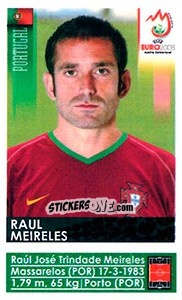 Sticker Raul Meireles - UEFA Euro Austria-Switzerland 2008 n. 115x - Panini