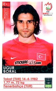 Sticker Ugur Boral - UEFA Euro Austria-Switzerland 2008 - Panini