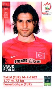 Sticker Ugur Boral - UEFA Euro Austria-Switzerland 2008 n. 136x - Panini