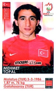 Sticker Mehmet Topal - UEFA Euro Austria-Switzerland 2008 n. 142x - Panini