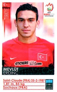 Figurina Mevlut Erdinc - UEFA Euro Austria-Switzerland 2008 n. 148x - Panini