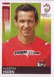 Sticker Martin Hiden - UEFA Euro Austria-Switzerland 2008 n. 160 - Panini