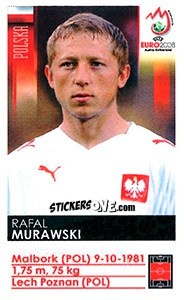 Sticker Rafal Murawski - UEFA Euro Austria-Switzerland 2008 n. 245x - Panini