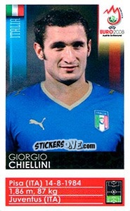 Sticker Giorgio Chiellini - UEFA Euro Austria-Switzerland 2008 n. 292x - Panini