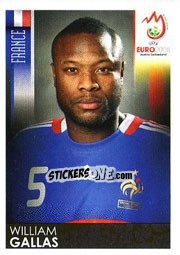 Sticker William Gallas - UEFA Euro Austria-Switzerland 2008 n. 340 - Panini