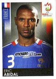 Sticker Eric Abidal - UEFA Euro Austria-Switzerland 2008 n. 341 - Panini