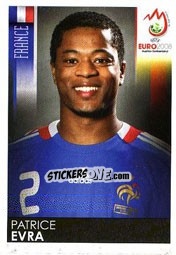 Sticker Patrice Evra - UEFA Euro Austria-Switzerland 2008 n. 342 - Panini