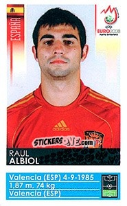 Sticker Raul Albiol - UEFA Euro Austria-Switzerland 2008 - Panini