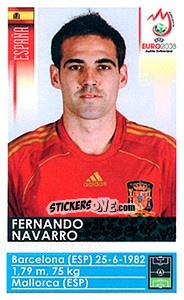 Sticker Fernando Navarro - UEFA Euro Austria-Switzerland 2008 n. 422x - Panini