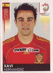 Sticker Xavi Hernandez - UEFA Euro Austria-Switzerland 2008 n. 424 - Panini