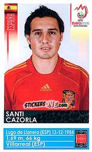 Sticker Santi Cazorla - UEFA Euro Austria-Switzerland 2008 n. 429x - Panini