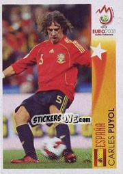 Sticker Carles Puyol - España - UEFA Euro Austria-Switzerland 2008 n. 476 - Panini