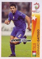 Sticker Gennaro Gattuso - Italia - UEFA Euro Austria-Switzerland 2008 n. 489 - Panini