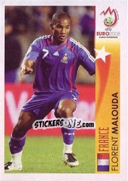 Sticker Florent Malouda - France - UEFA Euro Austria-Switzerland 2008 n. 490 - Panini