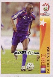 Sticker Patrick Vieira - France - UEFA Euro Austria-Switzerland 2008 n. 496 - Panini