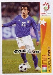 Sticker Andrea Pirlo - Italia - UEFA Euro Austria-Switzerland 2008 n. 501 - Panini