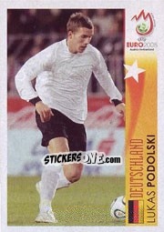 Cromo Lukas Podolski - Deutschland - UEFA Euro Austria-Switzerland 2008 - Panini