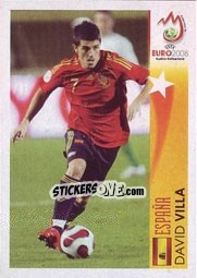 Sticker David Villa - España - UEFA Euro Austria-Switzerland 2008 n. 507 - Panini