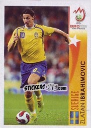 Sticker Zlatan Ibrahimovic - Sverige - UEFA Euro Austria-Switzerland 2008 n. 521 - Panini