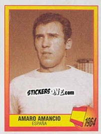 Sticker 1964 - Amaro Amancio - UEFA Euro England 1996 n. 4 - Panini