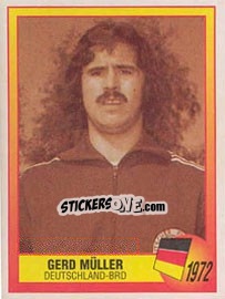 Sticker 1972 - Gerd Müller - UEFA Euro England 1996 n. 7 - Panini