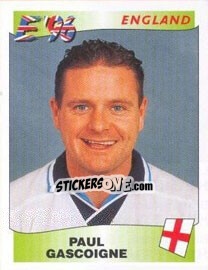 Sticker Paul Gascoigne - UEFA Euro England 1996 n. 45 - Panini