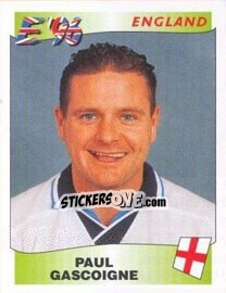 Cromo Paul Gascoigne - UEFA Euro England 1996 - Panini