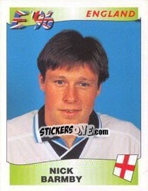 Sticker Nick Barmby - UEFA Euro England 1996 n. 49 - Panini