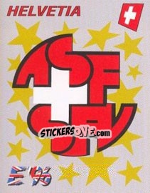 Sticker Helvetia badge - UEFA Euro England 1996 n. 55 - Panini