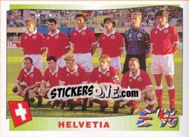 Sticker Helvetia team - UEFA Euro England 1996 n. 56 - Panini