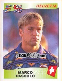 Sticker Marco Pascolo - UEFA Euro England 1996 n. 57 - Panini