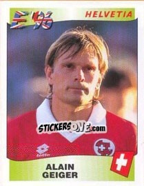 Sticker Alain Geiger - UEFA Euro England 1996 n. 59 - Panini