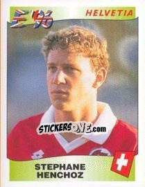Sticker Stephane Henchoz - UEFA Euro England 1996 n. 60 - Panini