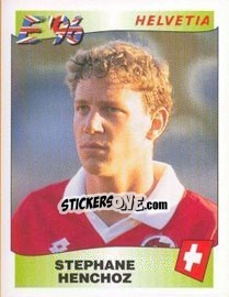 Figurina Stephane Henchoz - UEFA Euro England 1996 - Panini