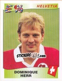 Sticker Dominique Herr - UEFA Euro England 1996 n. 62 - Panini