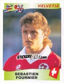 Sticker Sebastien Fournier - UEFA Euro England 1996 n. 65 - Panini