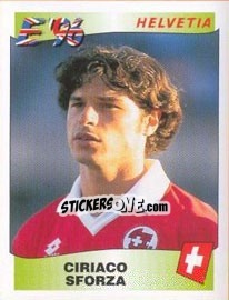 Sticker Ciriaco Sforza - UEFA Euro England 1996 n. 66 - Panini
