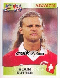 Figurina Alain Sutter - UEFA Euro England 1996 - Panini