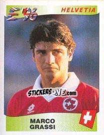 Sticker Marco Grassi - UEFA Euro England 1996 n. 71 - Panini