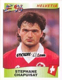 Sticker Stephane Chapuisat - UEFA Euro England 1996 n. 73 - Panini