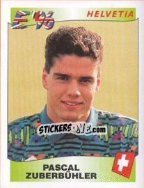 Sticker Pascal Zuberbühler - UEFA Euro England 1996 n. 74 - Panini
