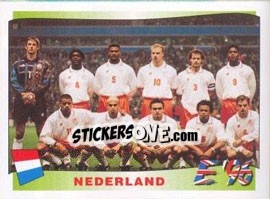 Sticker Nederland team - UEFA Euro England 1996 - Panini
